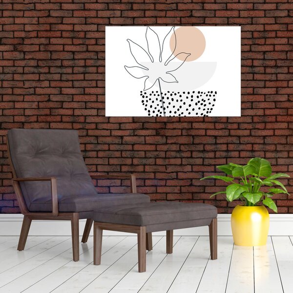 Slika - Crtano cvijeće N⁰3 (90x60 cm)