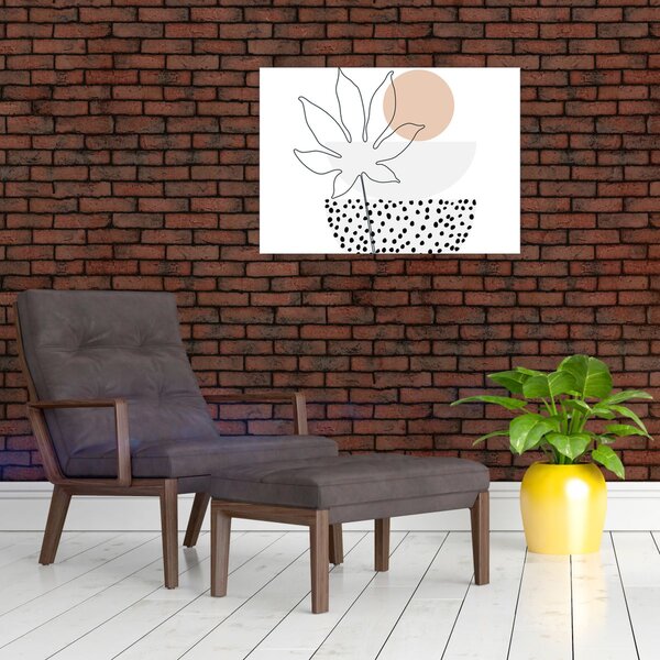 Slika - Crtano cvijeće N⁰3 (70x50 cm)