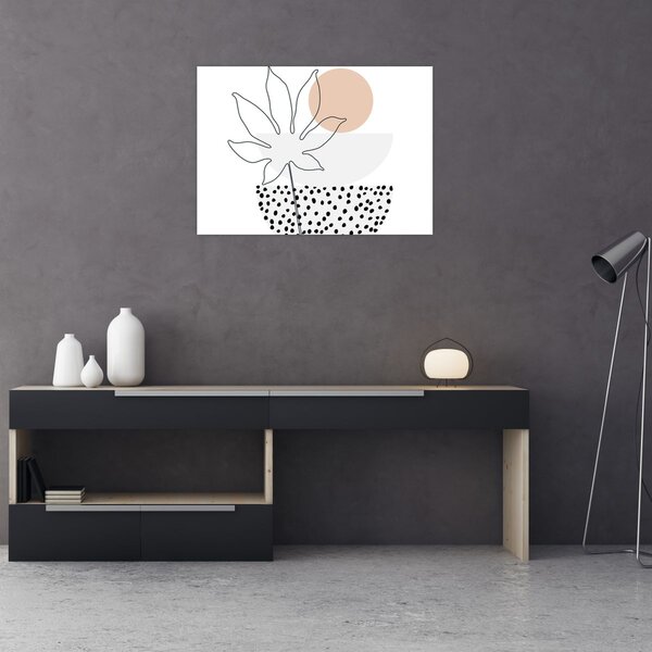 Slika - Crtano cvijeće N⁰3 (70x50 cm)