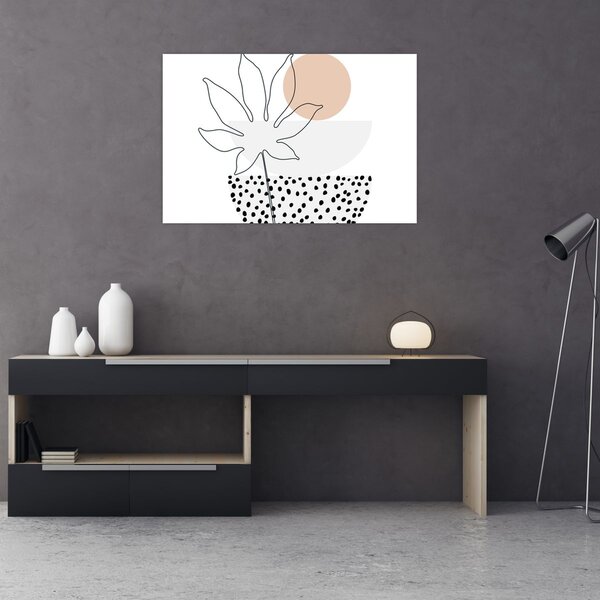 Slika - Crtano cvijeće N⁰3 (90x60 cm)
