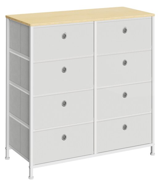Ormarić s 8 platnenih ladica, komoda 30 x 80 x 81,5 cm, krem bijele boje