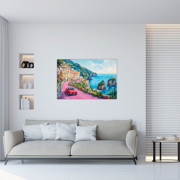 Slika - Ružičasta cesta uz obalu (90x60 cm)