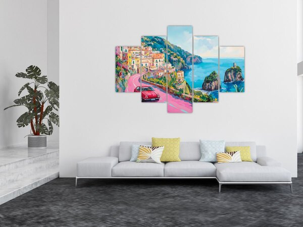 Slika - Ružičasta cesta uz obalu (150x105 cm)
