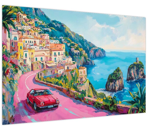 Slika - Ružičasta cesta uz obalu (90x60 cm)