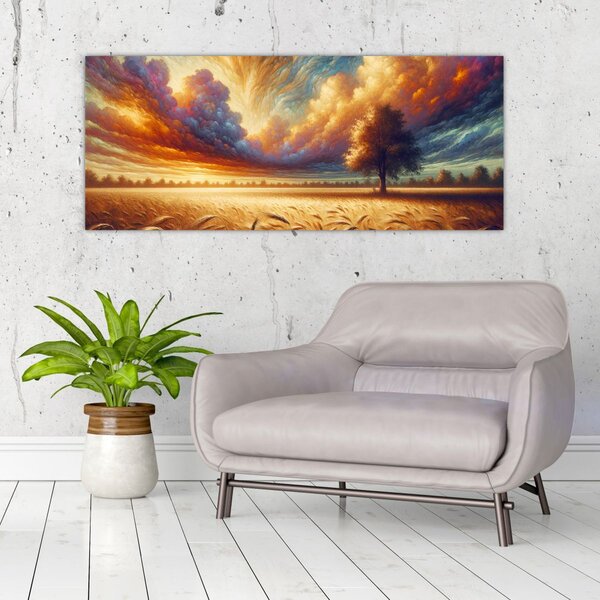 Slika – Drvo na polju (120x50 cm)