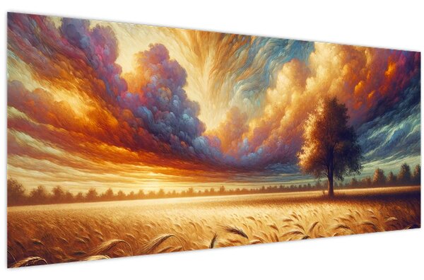 Slika – Drvo na polju (120x50 cm)