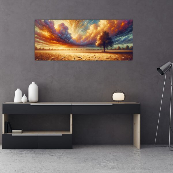 Slika – Drvo na polju (120x50 cm)
