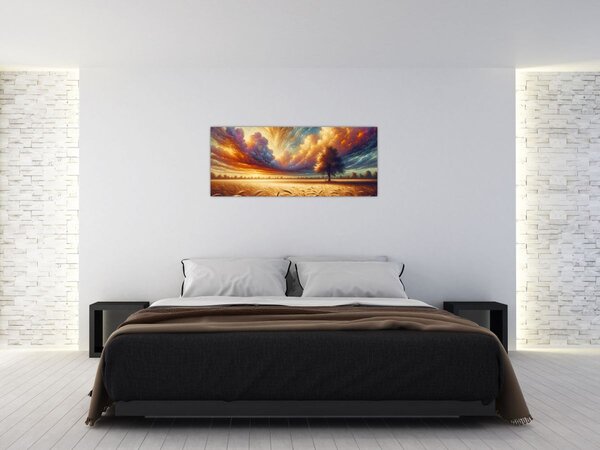 Slika – Drvo na polju (120x50 cm)