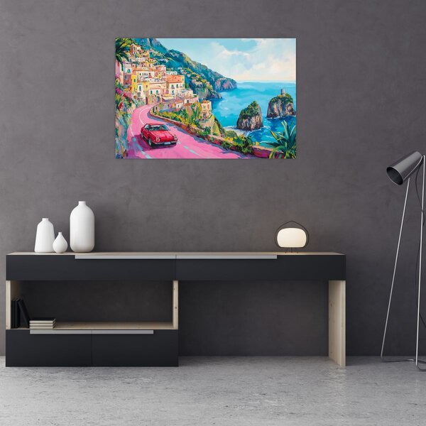 Slika - Ružičasta cesta uz obalu (90x60 cm)