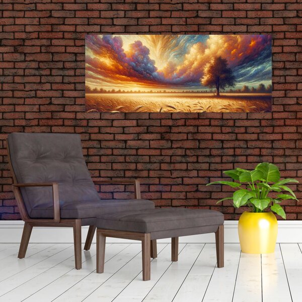 Slika – Drvo na polju (120x50 cm)