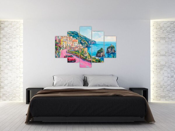 Slika - Ružičasta cesta uz obalu (150x105 cm)