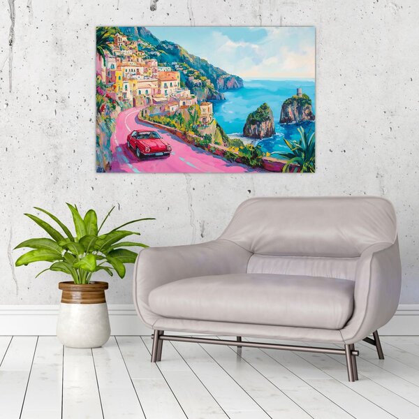Slika - Ružičasta cesta uz obalu (90x60 cm)