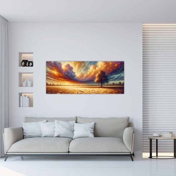 Slika – Drvo na polju (120x50 cm)
