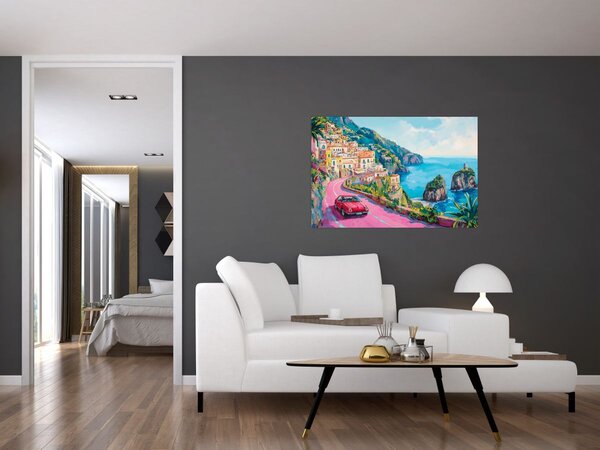 Slika - Ružičasta cesta uz obalu (90x60 cm)
