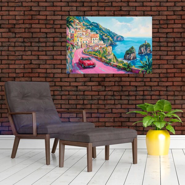 Slika - Ružičasta cesta uz obalu (90x60 cm)