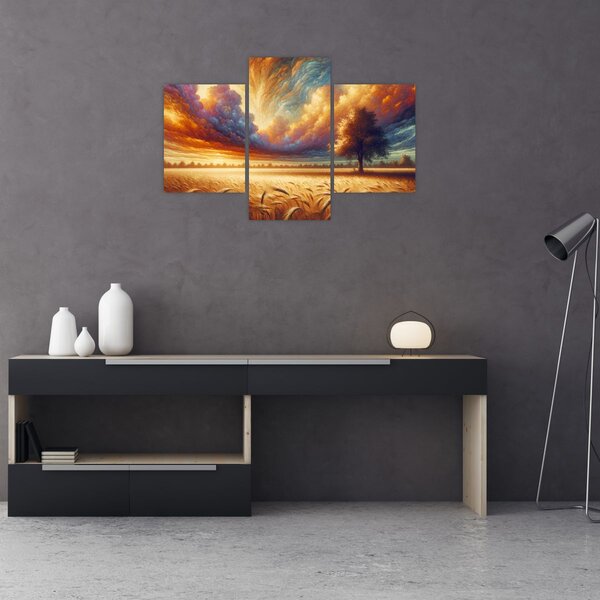 Slika – Drvo na polju (90x60 cm)