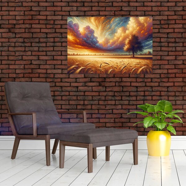 Slika – Drvo na polju (90x60 cm)