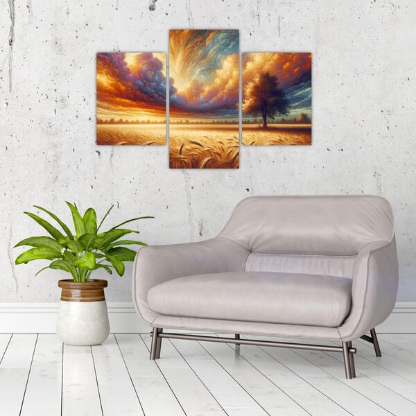 Slika – Drvo na polju (90x60 cm)