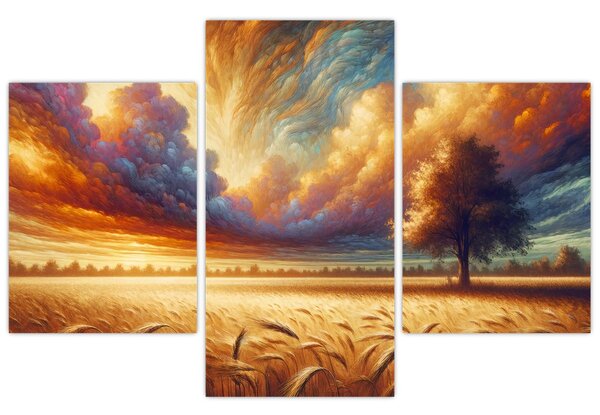 Slika – Drvo na polju (90x60 cm)