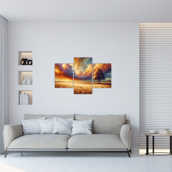 Slika – Drvo na polju (90x60 cm)