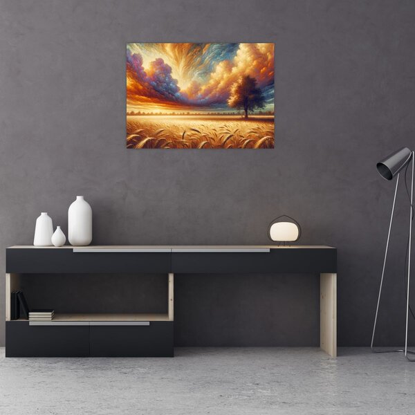 Slika – Drvo na polju (70x50 cm)