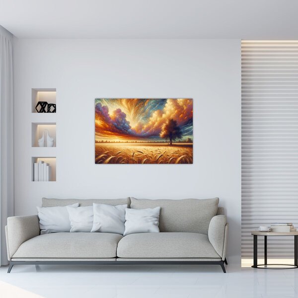 Slika – Drvo na polju (90x60 cm)