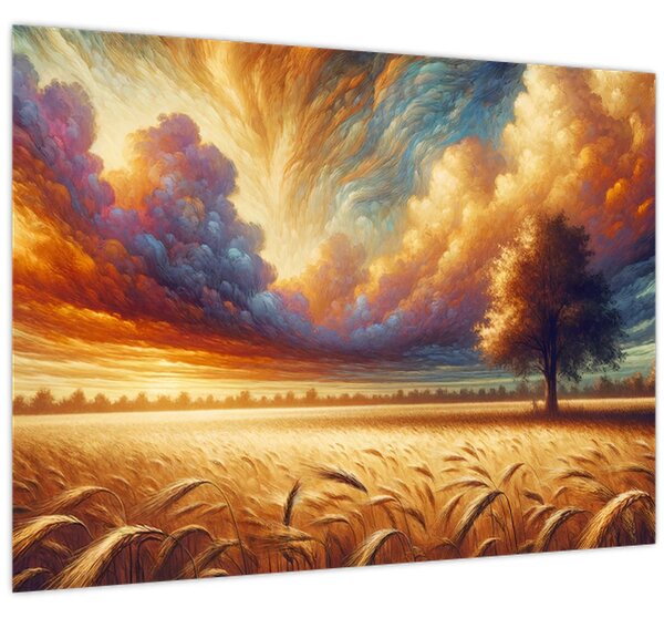Slika – Drvo na polju (70x50 cm)