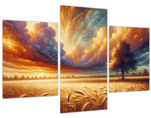 Slika – Drvo na polju (90x60 cm)