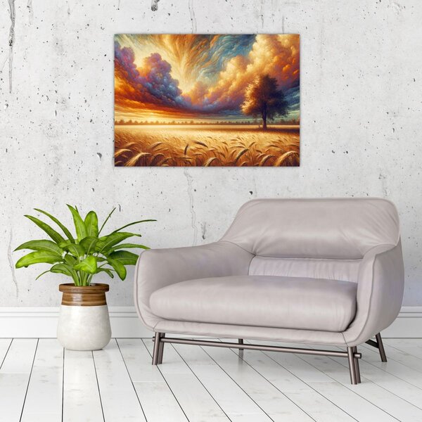 Slika – Drvo na polju (70x50 cm)
