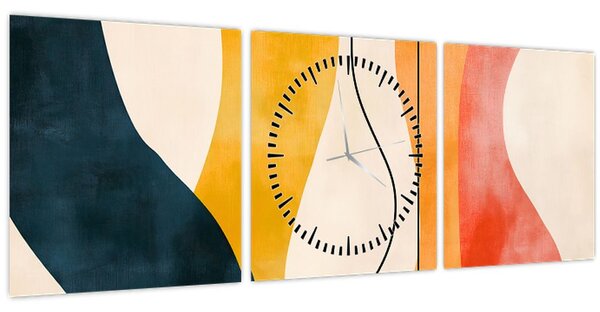 Slika - Minimalistična šarena ilustracija II. (sa satom) (90x30 cm)