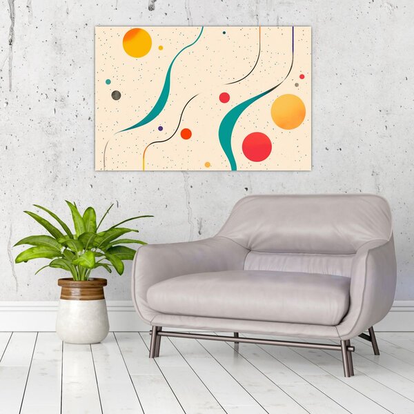 Slika - Minimalistična šarena ilustracija (90x60 cm)
