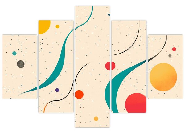 Slika - Minimalistična šarena ilustracija (150x105 cm)