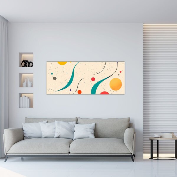 Slika - Minimalistična šarena ilustracija (120x50 cm)