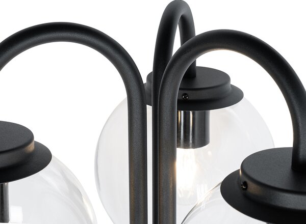 Lampion crni s plastikom 200 cm 3-svjetla IP44 - Sfera