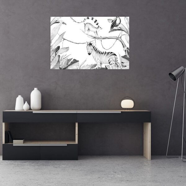 Slika - Akvarel džungla (90x60 cm)