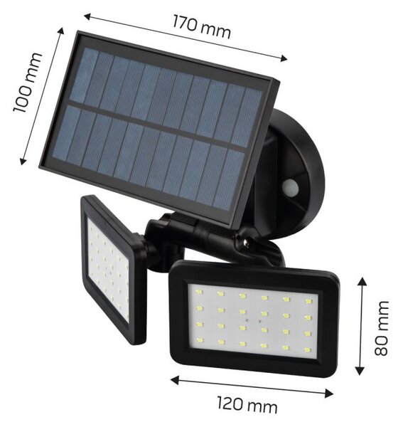 Solarna zidna svjetiljka SMD LED 450 lm 99-092 NEO