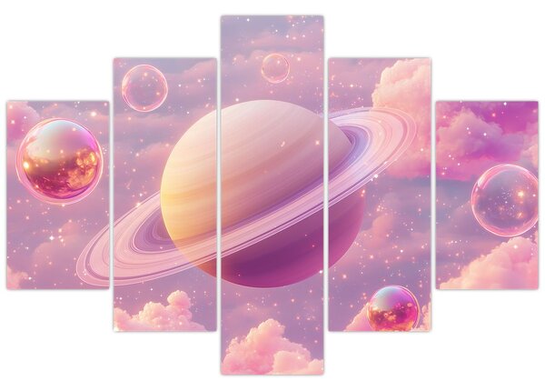 Slika - Ružičasti planet (150x105 cm)