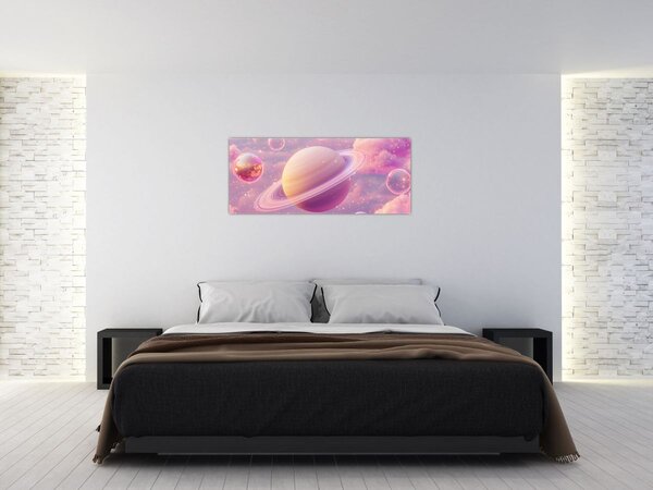 Slika - Ružičasti planet (120x50 cm)