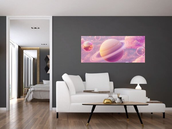 Slika - Ružičasti planet (120x50 cm)