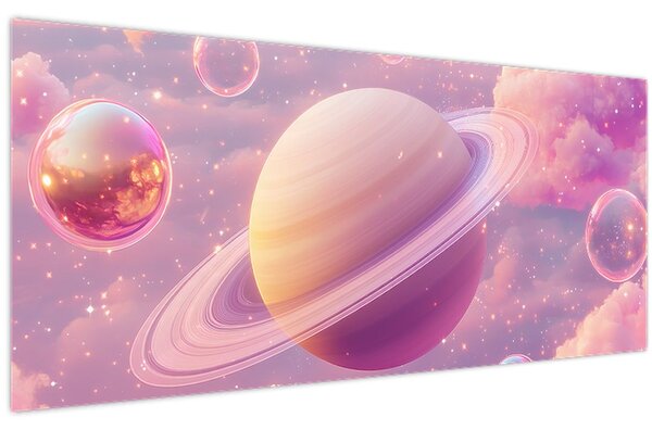 Slika - Ružičasti planet (120x50 cm)