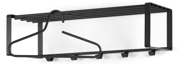 Crna metalna zidna vješalica s policom 70 cm Rex – Spinder Design