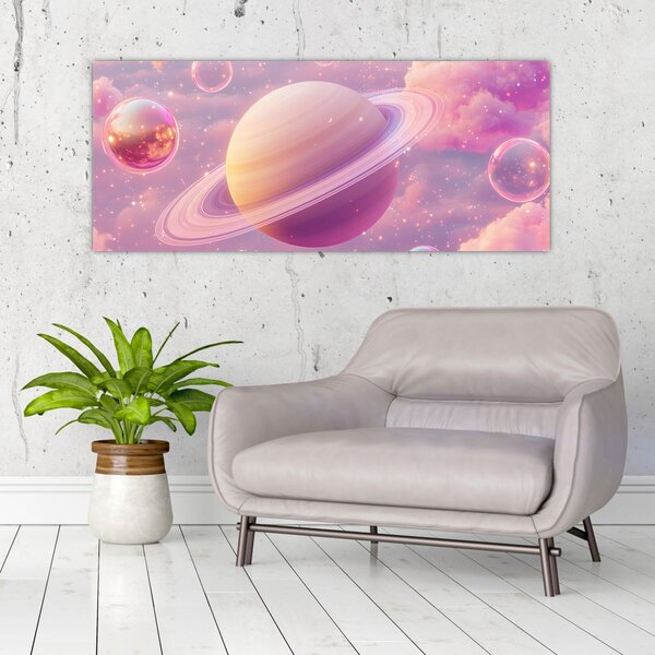 Slika - Ružičasti planet (120x50 cm)