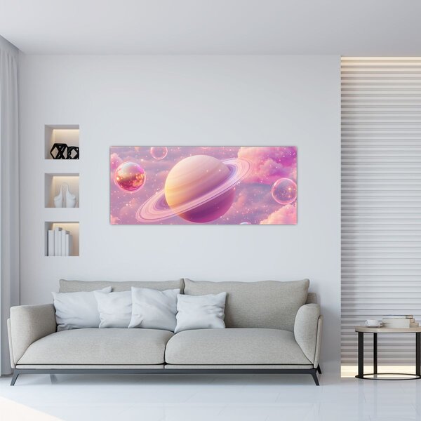 Slika - Ružičasti planet (120x50 cm)