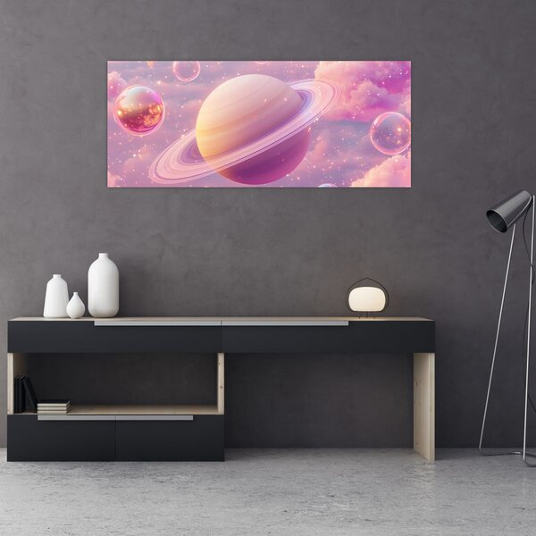 Slika - Ružičasti planet (120x50 cm)