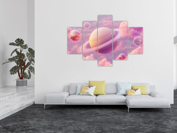 Slika - Ružičasti planet (150x105 cm)