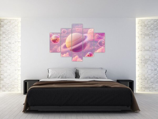 Slika - Ružičasti planet (150x105 cm)