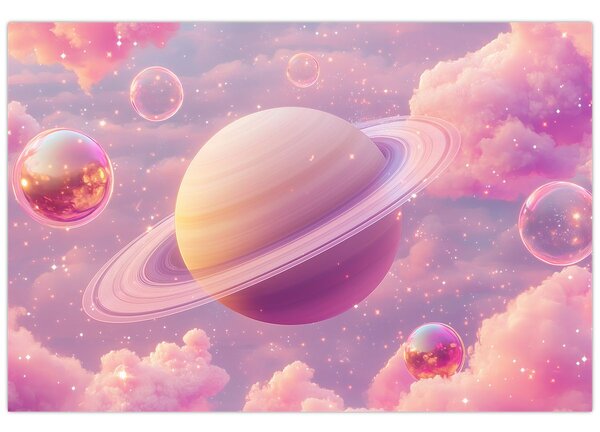 Slika - Ružičasti planet (90x60 cm)