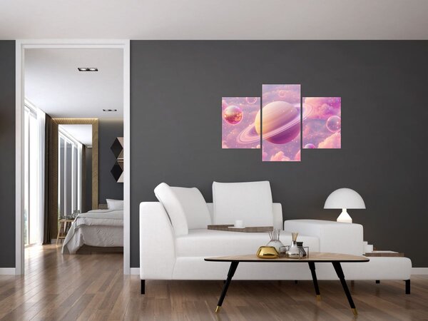 Slika - Ružičasti planet (90x60 cm)