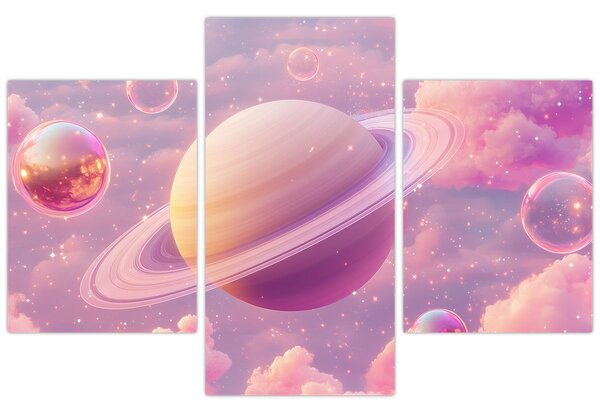 Slika - Ružičasti planet (90x60 cm)