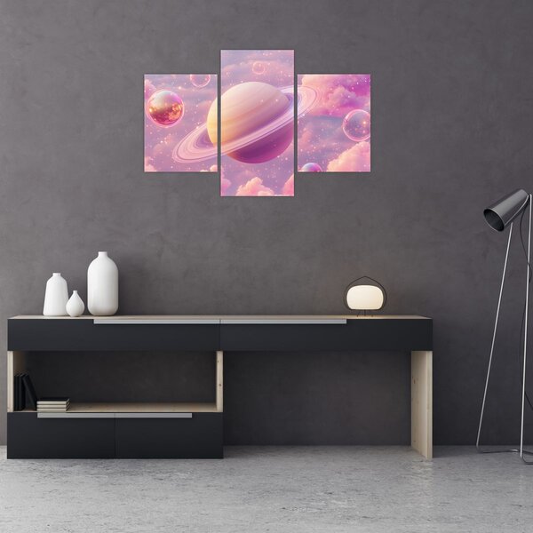 Slika - Ružičasti planet (90x60 cm)
